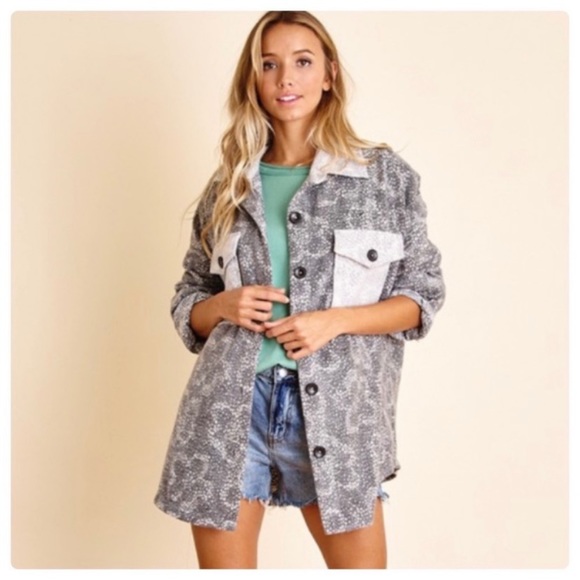 Brushed Print Soft Shacket - Picture 6 of 6